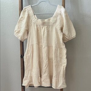 Wonderly Ivory gauzy Textured Dress